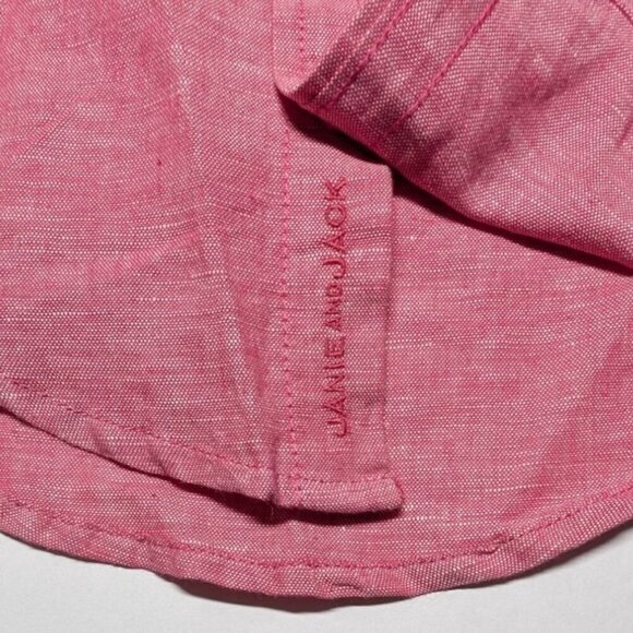 Janie and Jack Linen Blend Button Up Preppy Family Photo Size Baby 3-6 months - Picture 9 of 9